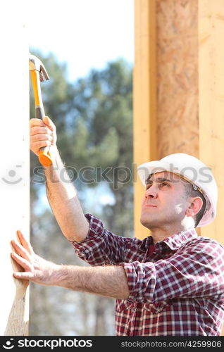 woodworker on a construction site