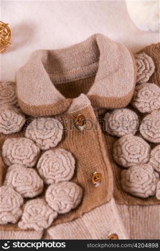 woolen child blouse closeup