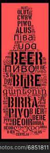 Word Beer in different languages word cloud concept