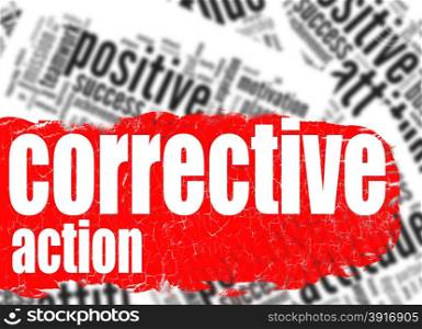 Word cloud corrective action image with hi-res rendered artwork that could be used for any graphic design.. Positive attitude word cloud