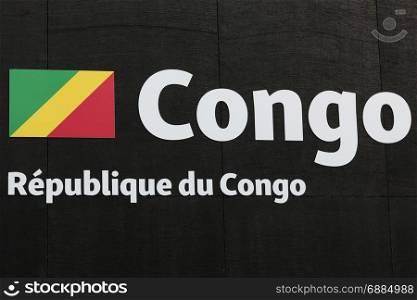 Word Congo Emblem at Universal Exposition&rsquo;s Pavilion in Milan, Italy 2015