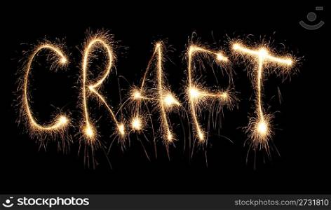 Word craft written sparkler