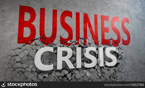 Word crisis breaking concrete business wall. Global financial crisis in business and economics. World economy ruined and crushed. Bankruptcy and recession. 3D render. Word crisis breaking concrete business wall. Global financial crisis in business and economics. World economy ruined and crushed. Bankruptcy and recession. 3D illustration