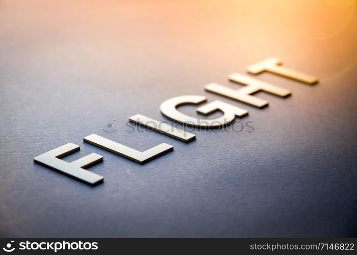 Word flight written with white solid letters on a board. Word flight written with white solid letters