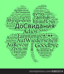 Word Goodbye in different languages word cloud concept
