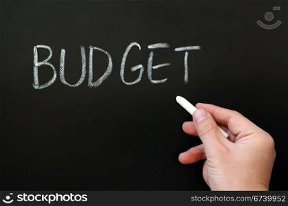 Word of budget written in chalk on a blackboard
