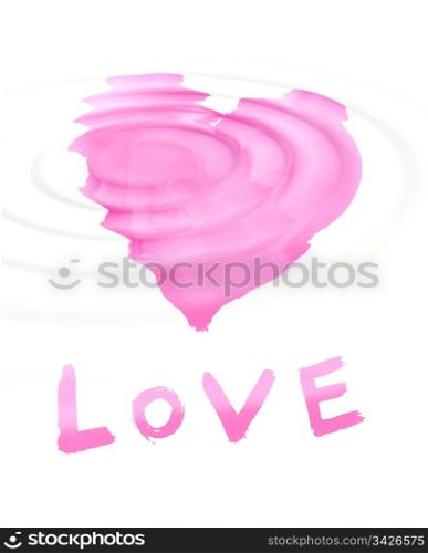 word &rsquo;&rsquo;love&rsquo;&rsquo; with stylized love symbol on white background