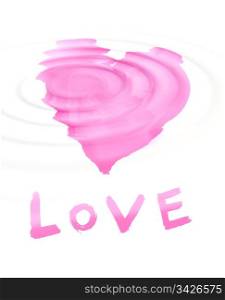 word &rsquo;&rsquo;love&rsquo;&rsquo; with stylized love symbol on white background