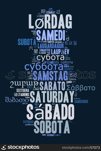 Word Saturday in different languages word cloud concept