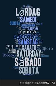 Word Saturday in different languages word cloud concept