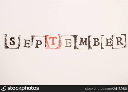 word september made with stamping