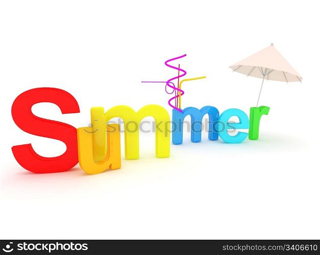 Word summer with colourful letters