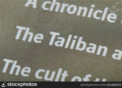 Word taliban on newspaper