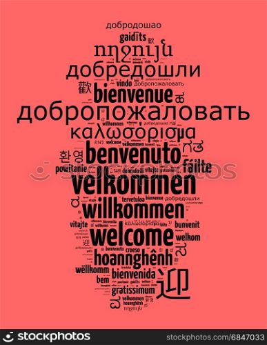 Word Welcome in different languages word cloud concept. Word Welcome in different languages