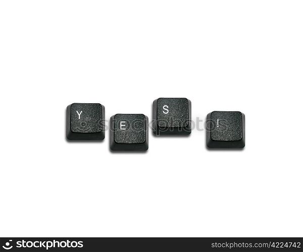 Word Yes Made From Computer Keyboard Keys, keyboard buttons with ideas.. keyboard buttons Idea