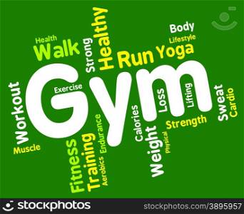 Wordcloud Fitness Representing Working Out And Gymnasium
