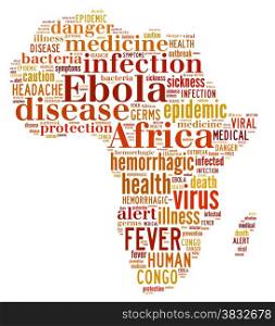 Words cloud illustration about the spread of Ebola in Africa