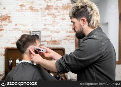 Work at the barber shop. High quality photo. Work at the barber shop