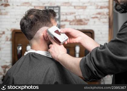 Work at the barber shop. High quality photo. Work at the barber shop