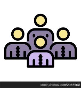 Work business group icon. Outline work business group vector icon color flat isolated. Work business group icon color outline vector