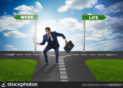 Work life or home balance business concept