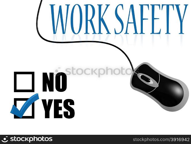 Work safety check mark image with hi-res rendered artwork that could be used for any graphic design.. Like with mouse
