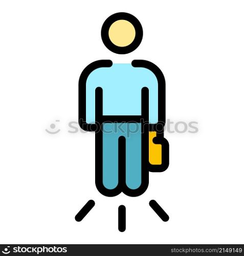 Worker career icon. Outline worker career vector icon color flat isolated. Worker career icon color outline vector