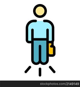 Worker career icon. Outline worker career vector icon color flat isolated. Worker career icon color outline vector
