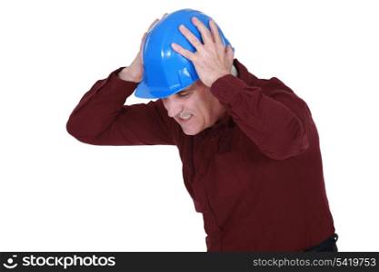 worker having headache