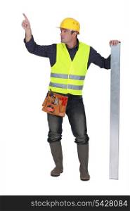 Worker in a reflective vest