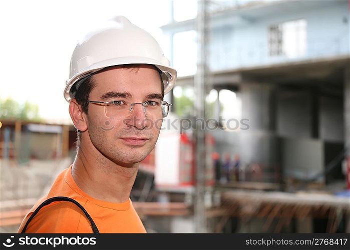 worker in the helmet