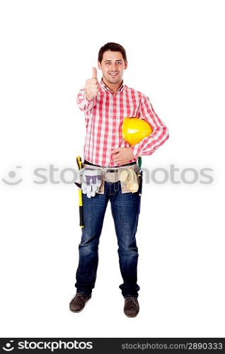 Worker. Isolated over white