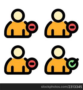 Worker request icon. Outline worker request vector icon color flat isolated. Worker request icon color outline vector