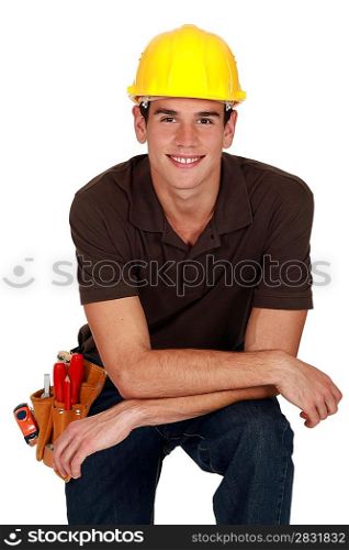Worker smiling