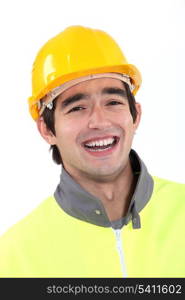Worker wearing jacket