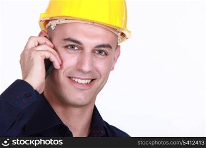 Worker with a cellphone