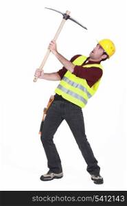 Worker with a pickaxe
