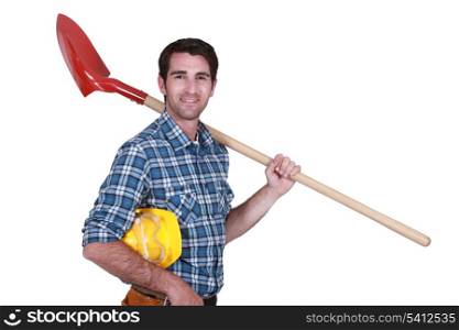 Worker with a shovel