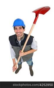 Worker with shovel