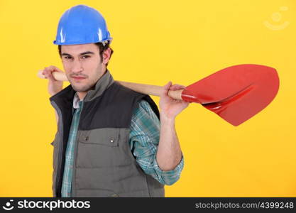 Worker with shovel