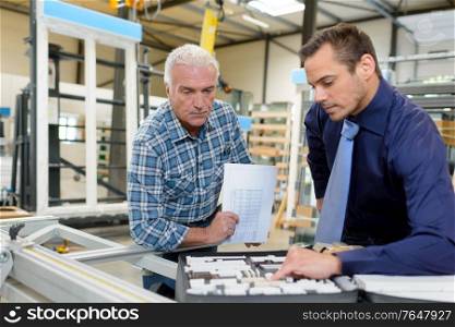 workers at polygraphy printing industry