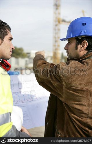 Workers on a construction site