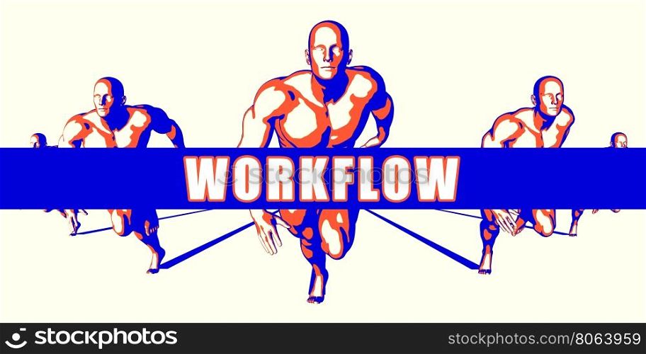 Workflow as a Competition Concept Illustration Art. Workflow