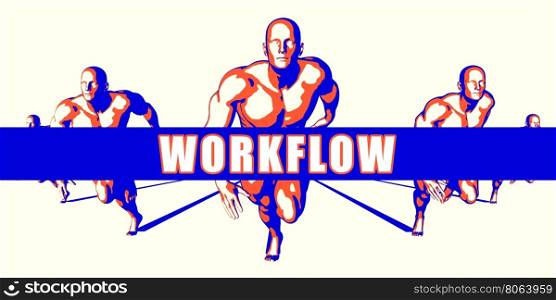 Workflow as a Competition Concept Illustration Art. Workflow
