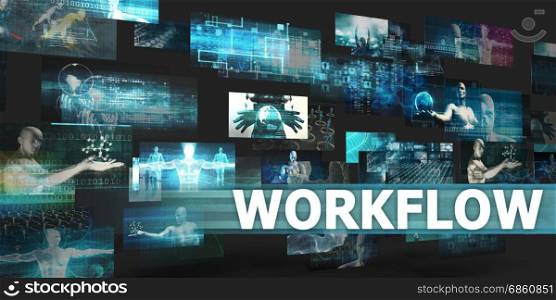 Workflow Presentation Background with Technology Abstract Art. Workflow