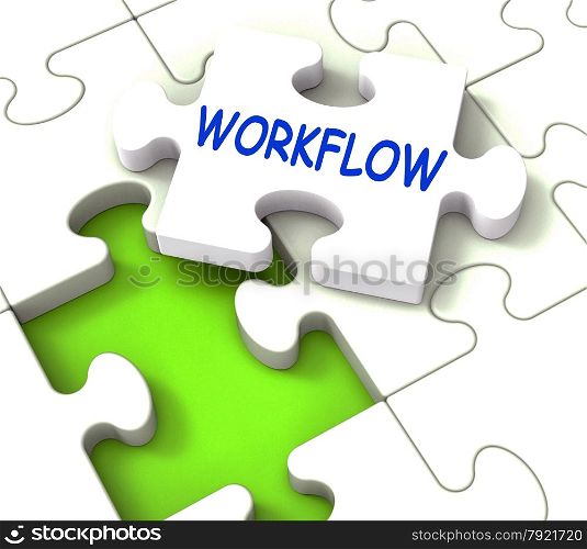Workflow Puzzle Showing Structure Process Flow Or Procedure