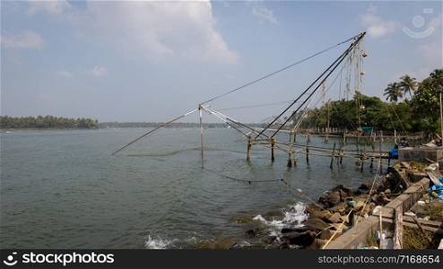 Working chinese fishing nets
