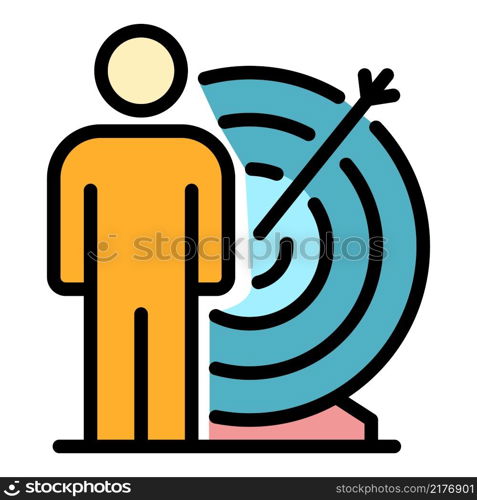 Working target skill icon. Outline working target skill vector icon color flat isolated. Working target skill icon color outline vector