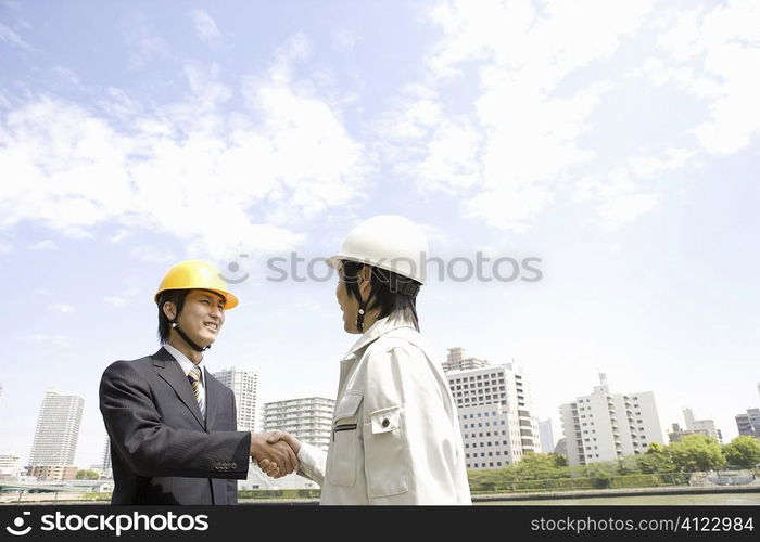 Workman and businessman