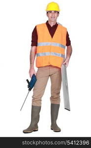 workman on white background